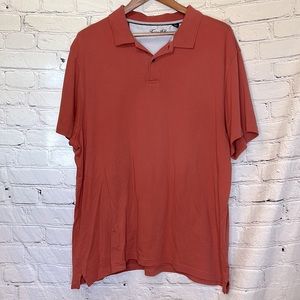 Tasso Elba Burnt Red Men’s Short Sleeve Polo Shirt Size XL Excellent Condition